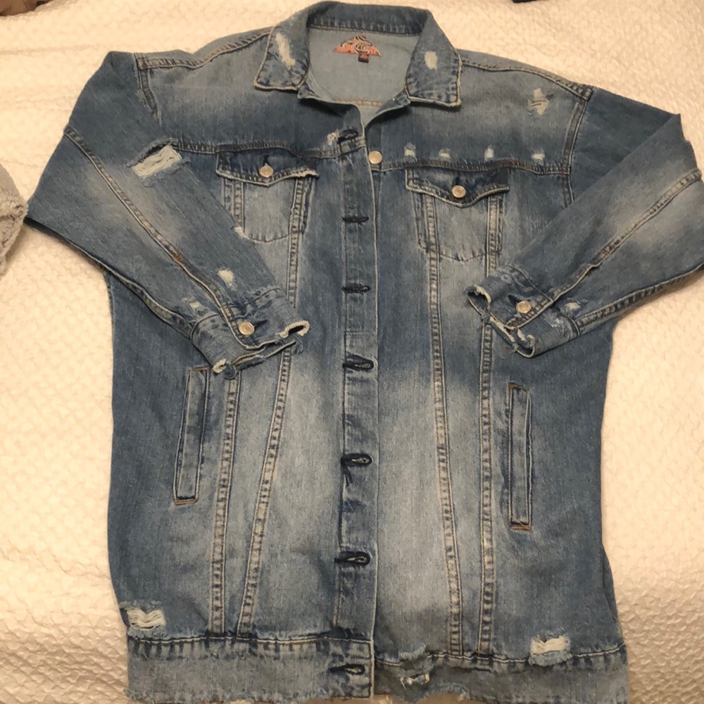Long oversized denim jacket